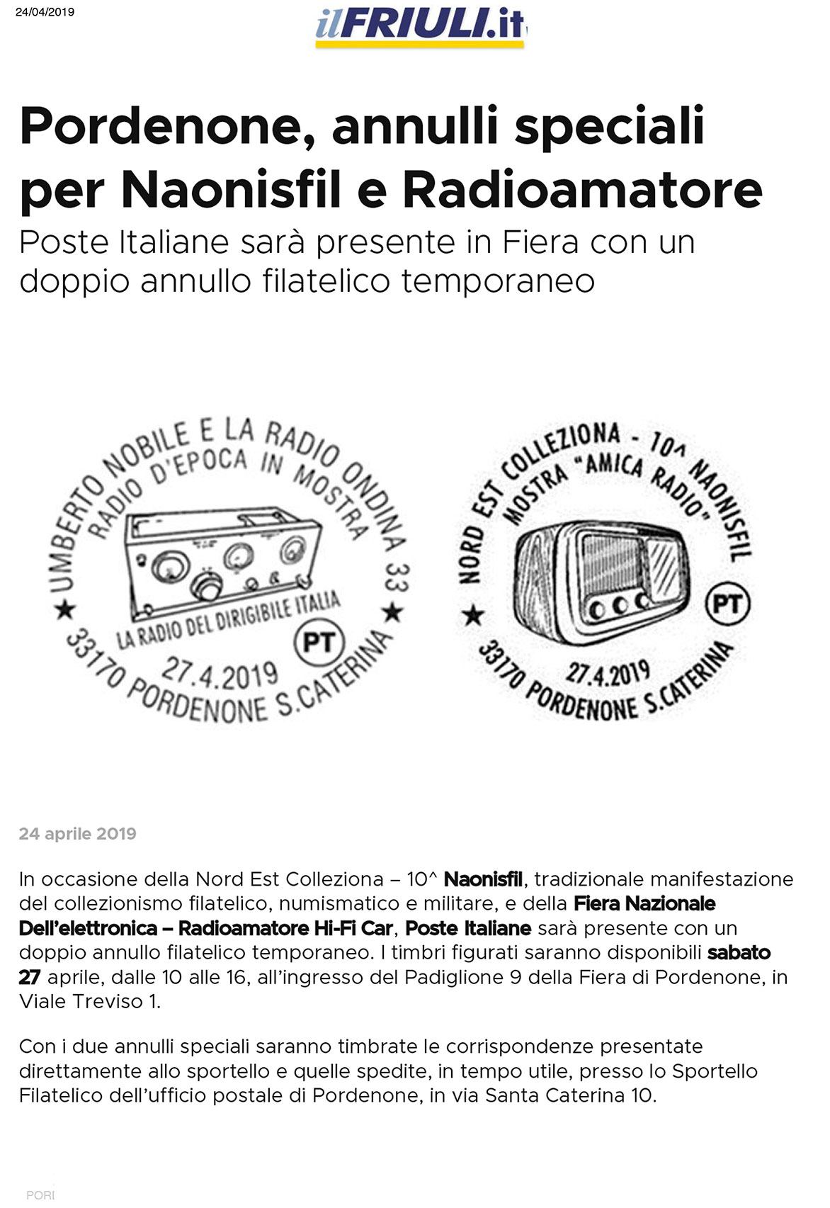 IlFriuli 24052019 Rassegna Stampa Radioamatore Fiera 2019