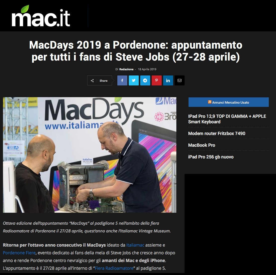 mac it 15042019 Rassegna Stampa Radioamatore Fiera 2019